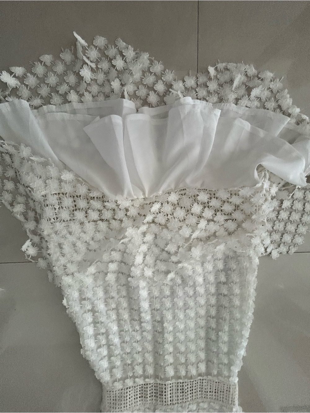 Style Mafia - White Textured Crochet lace Dress S - Picture 11 of 13